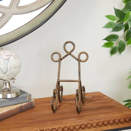 9" Brown Metal Traditional Easel